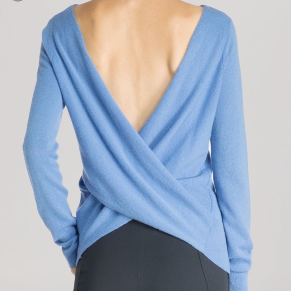 Halston Sm. Cashmere Draped-back Sweater